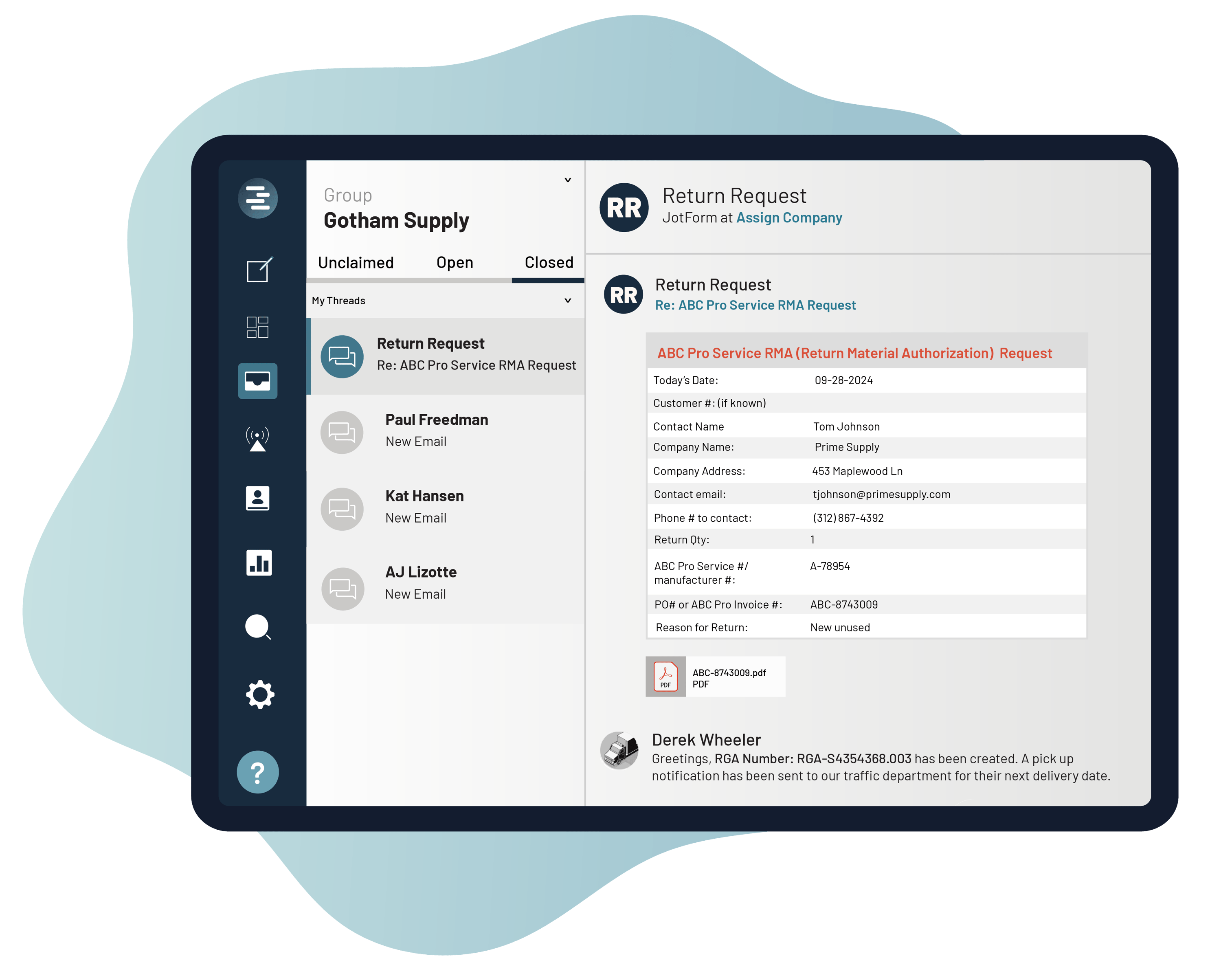 Shared Email | Prokeep Customer Experience Software
